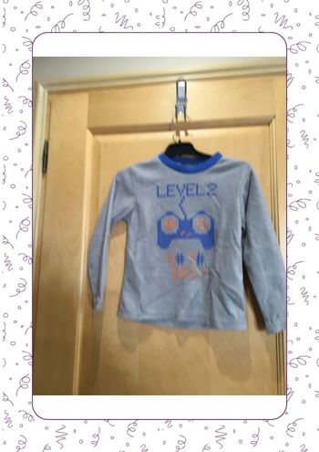 Pyjama polaire in extenso gris et bleu