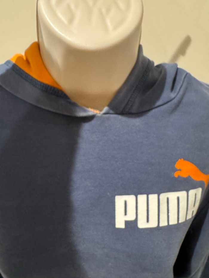 sweat-shirt à capuche bleu, orange, Puma, - photo numéro 2