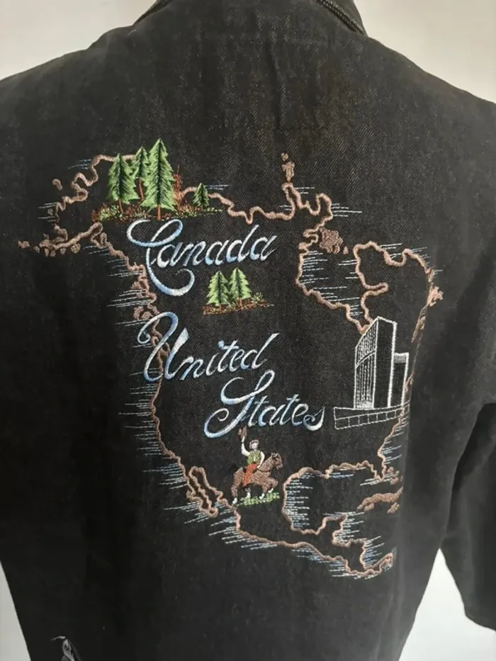 Veste jeans brodées taille 42 - photo numéro 6