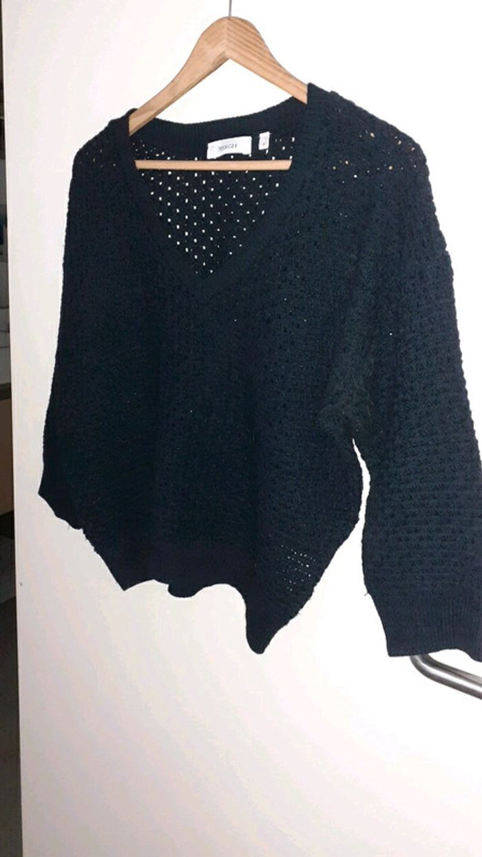 Pull maille bleu foncé - photo numéro 2