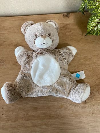 Neuf marionnette ours marron  Chine blanc tex baby