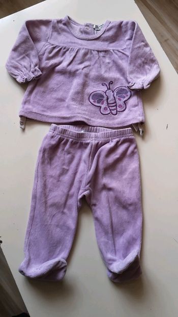 Dors bien 2 pièces velours papillon 6mois