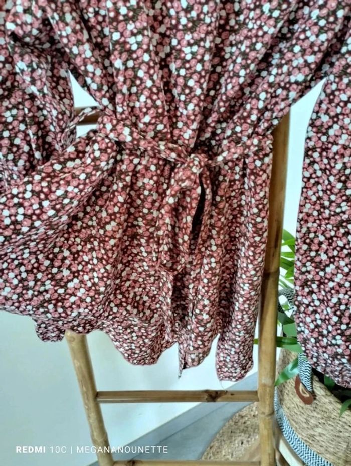 🦋 Magnifique top péplum fleurie avec ceinture Taille 38 Boutique Parisienne - photo numéro 5