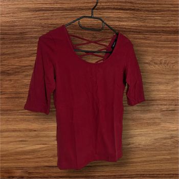 Haut manches mi-longues, Bordeaux, Bershka - 34/XS