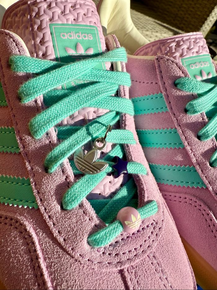 Adidas gazelle bliss lila / acid mint / off white - photo numéro 6