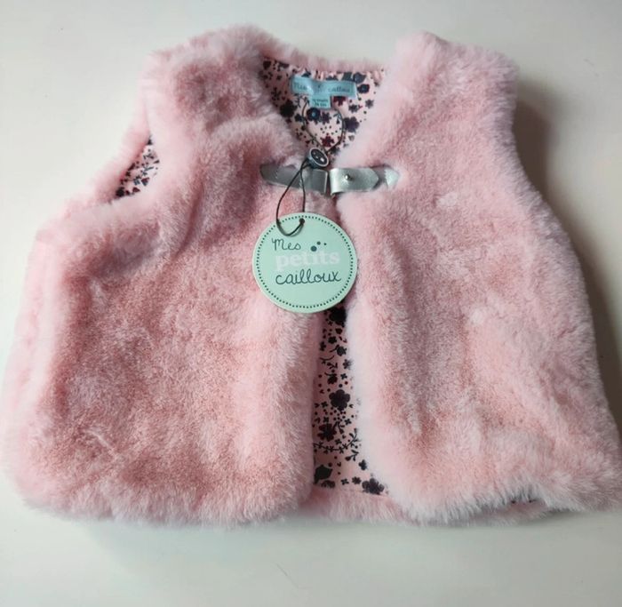 Gilet rose sans manches doublure coton 12 mois Lili marelle
