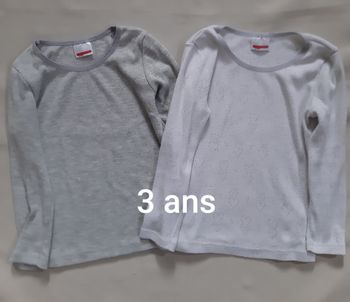 2 maillots de corps manches longues thermolactyl fille - 3 ans