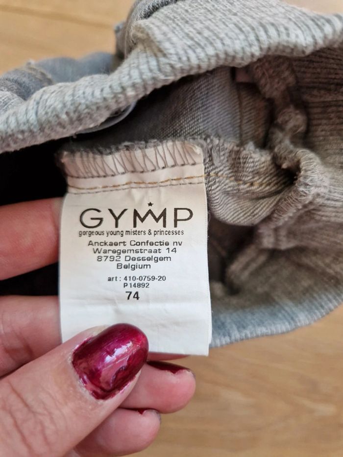 Pantalon Jean mixte gymp gris 74 cm - photo numéro 3