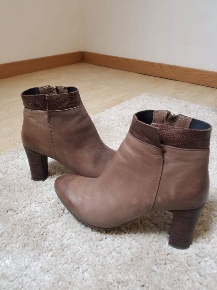 Bottines à talon Minka Design En cuir marron