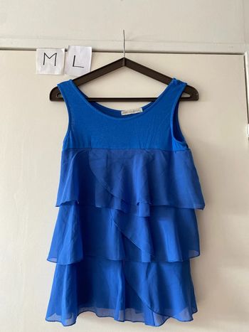 Blouse bleue à volants M / L Akoz collection