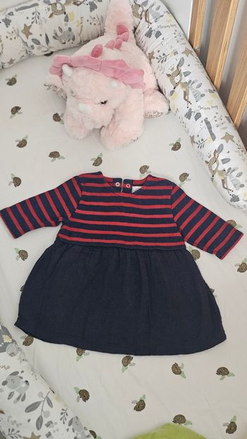 Robe PETIT BATEAU 3 mois / 60 cm – Rayée & gaze de coton