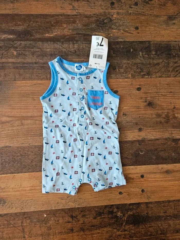 Barboteuse combishort bébé garçon 6mois