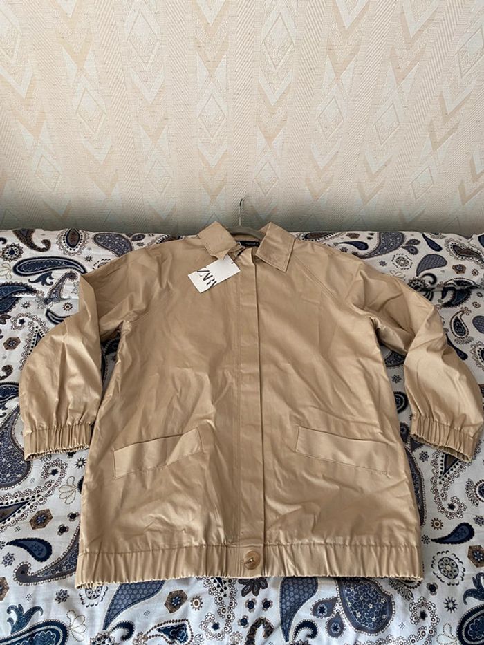 Superbe beau blouson aviateur bomber long Zara neuf avec étiquette taille M - photo numéro 2