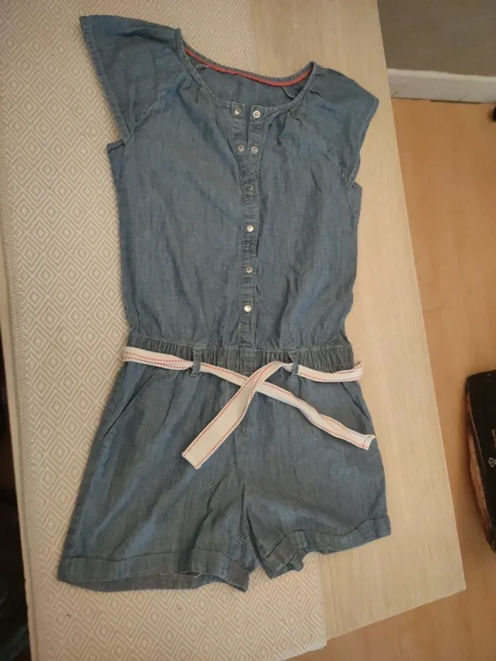 Combishort jeans fluide Okaïdi 10 ans - photo numéro 2