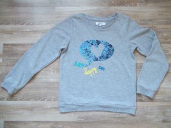 Sweat gris magique "happy" Tex 9/10 ans