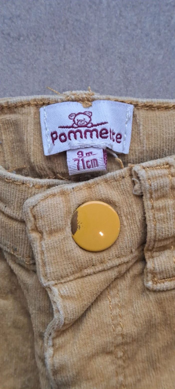 Pantalon velours moutarde 9 mois - photo numéro 2