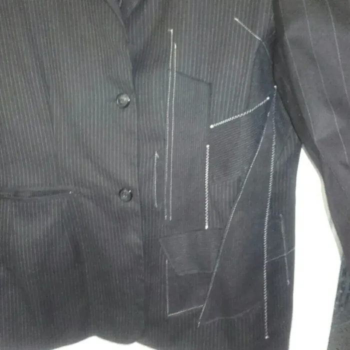 Blazer patchwork noir gris 44 - photo numéro 2