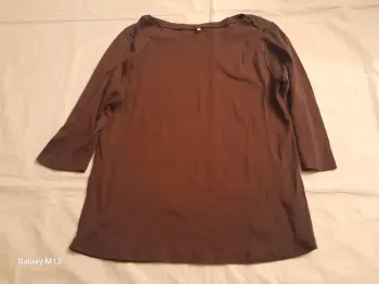Tee shirt à manches mi longues femme marron taille 50/52