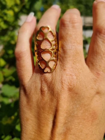 Bague en acier inoxydable doré