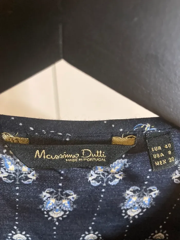 Massimo Dutti chemisier bleu marine motif - photo numéro 3