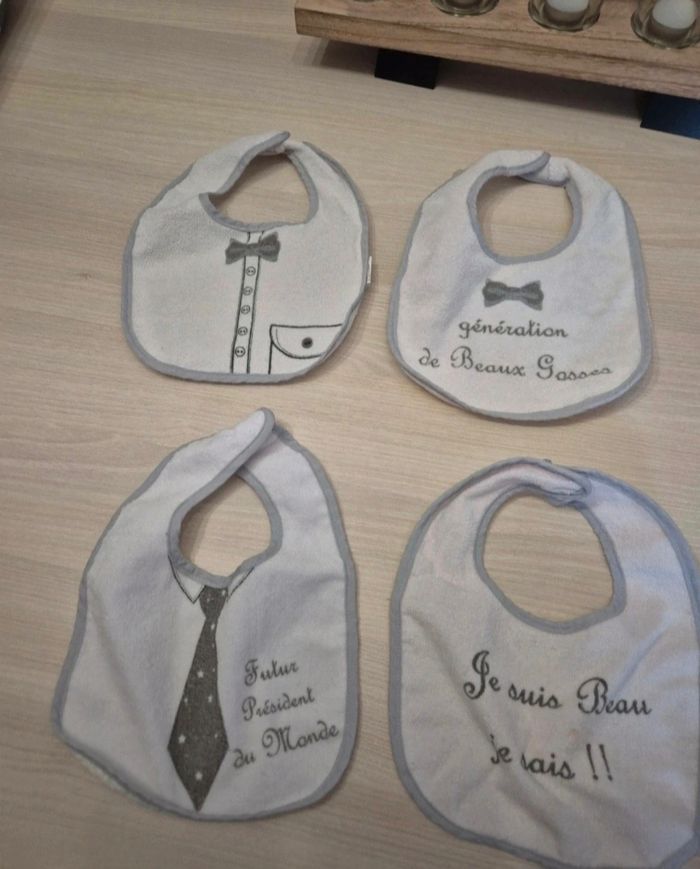 Lot de 5 bavoirs garçon baby gentlemen - photo numéro 3