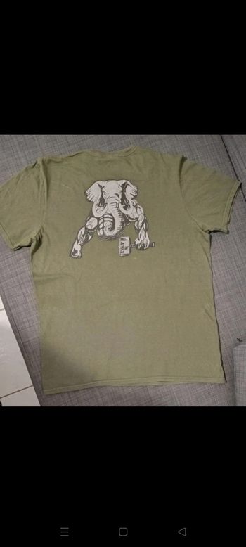 T-shirt kaki rock éléphant 