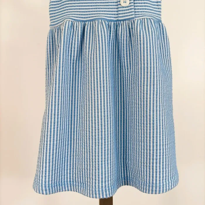 Robe rayée bleue et blanche – Bébé fille – 12 mois A636 - photo numéro 3