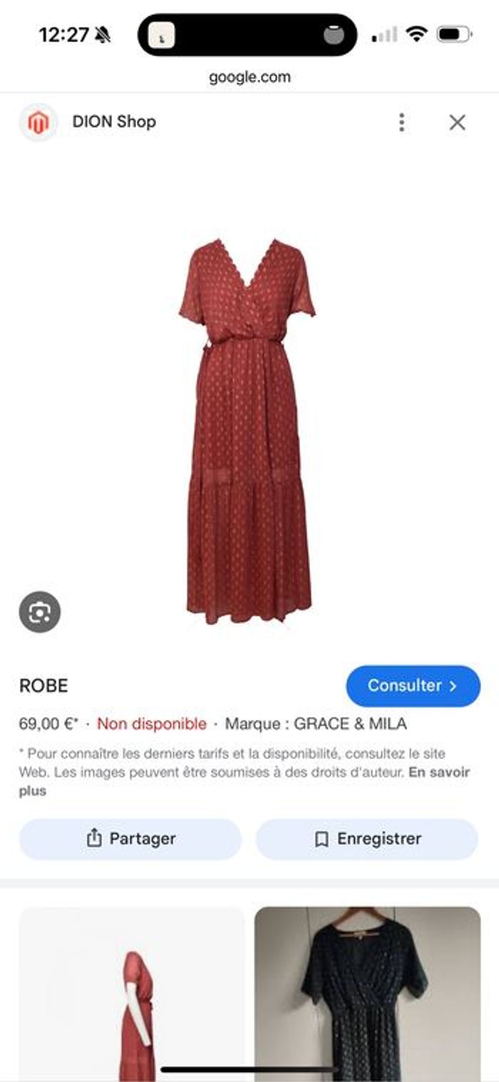 Robe Albertine Grace & Mila couleur vieux rose et doré - photo numéro 9