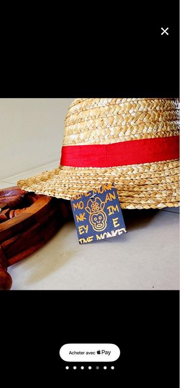 Chapeau de paille style Luffy (One Piece) – État neuf