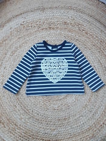 Haut manches longues rayé Primark 62 cm