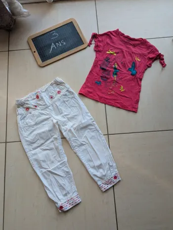 lot 2 pièces tee-shirt+pantalon léger 3 ans la compagnie des petits
