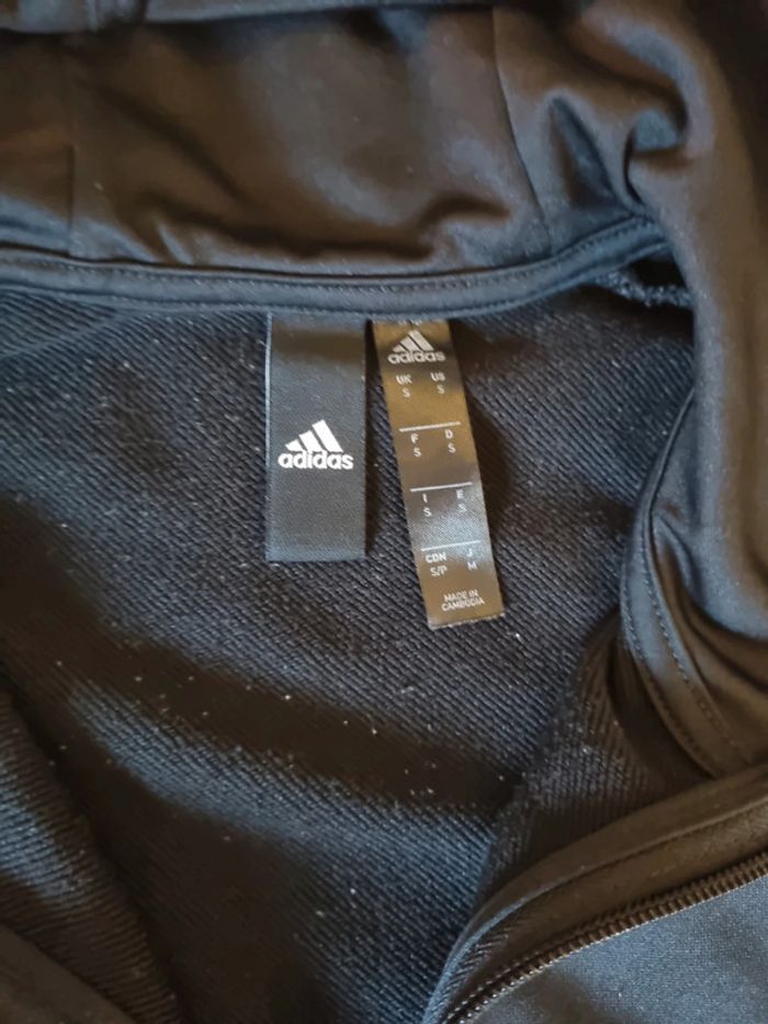 pull adidas zippé noir a capuche - photo numéro 6