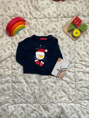 pull léger marine de Noël 6 mois tissaia