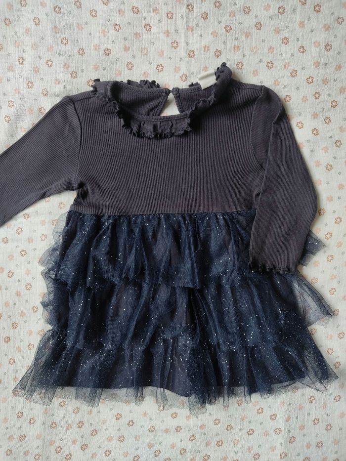 Robe festive bleu marine H&M - Taille 80 cm - Parfait état