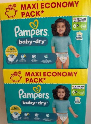 Couches Pampers, Baby dry, T6+