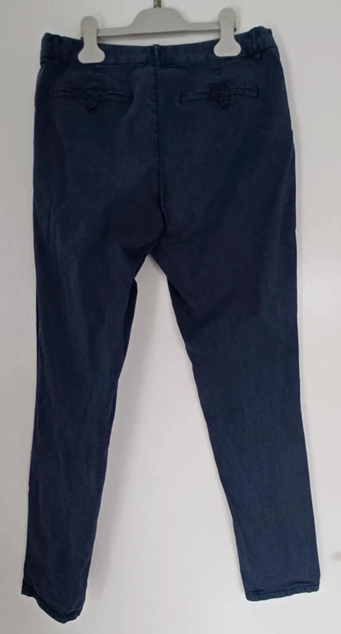 Pantalon toile bleu Camaïeu - photo numéro 2