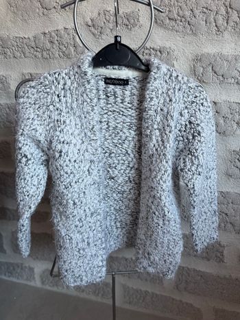 Gilet fille gris hiver chaud 6 ans