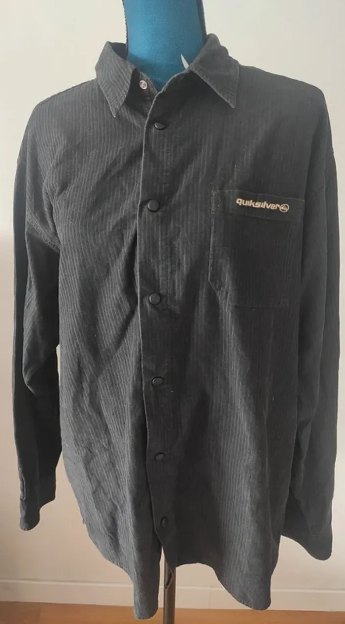 Surchemise velours noir unisexe Quiksilver - photo numéro 2