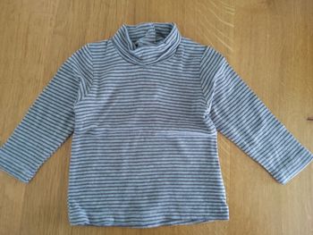 Maillot rayé marron col roulé ML Vertbaudet 12 mois