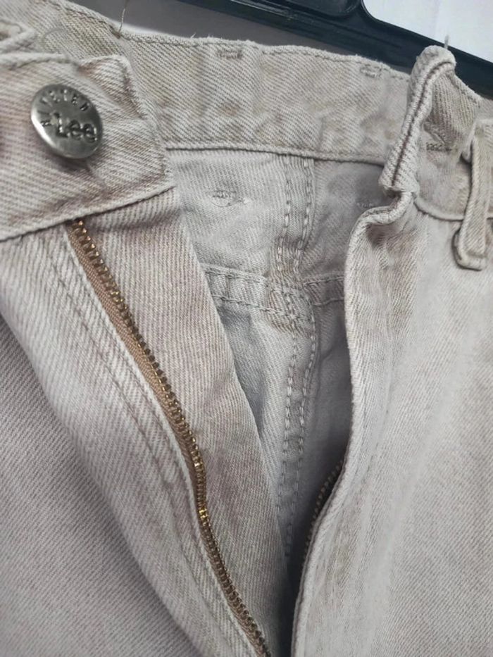 Jeans taille haute Lee vintage Beige en coton - photo numéro 5