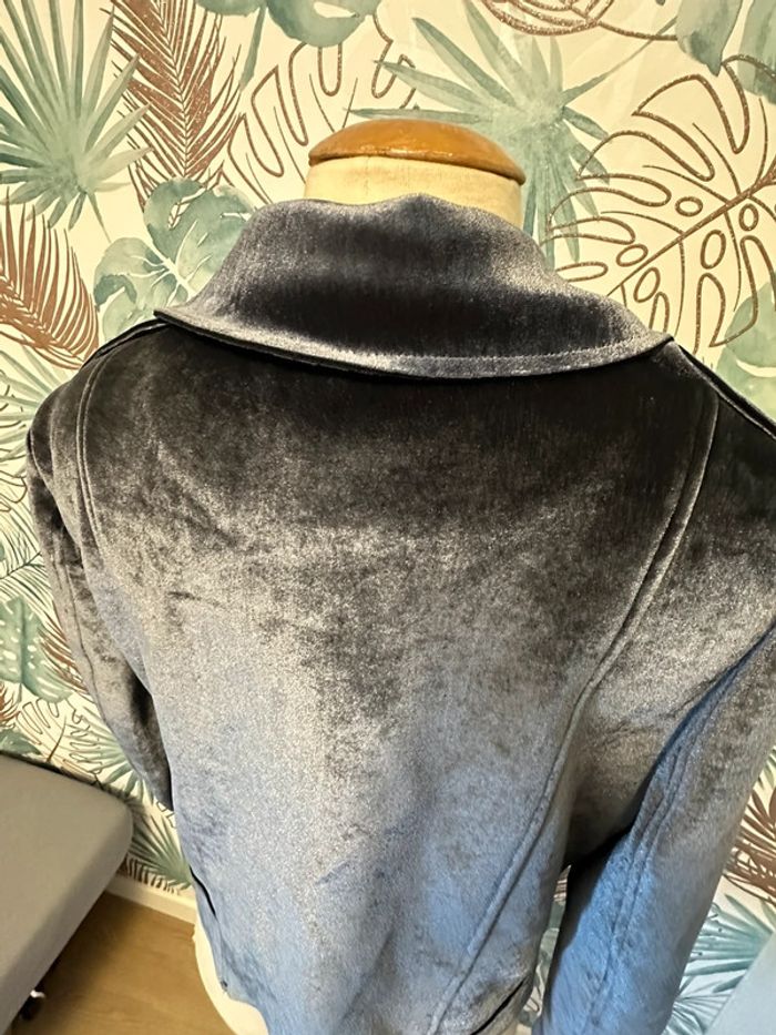 Veste perfecto Camaïeu gris velours tL - photo numéro 5