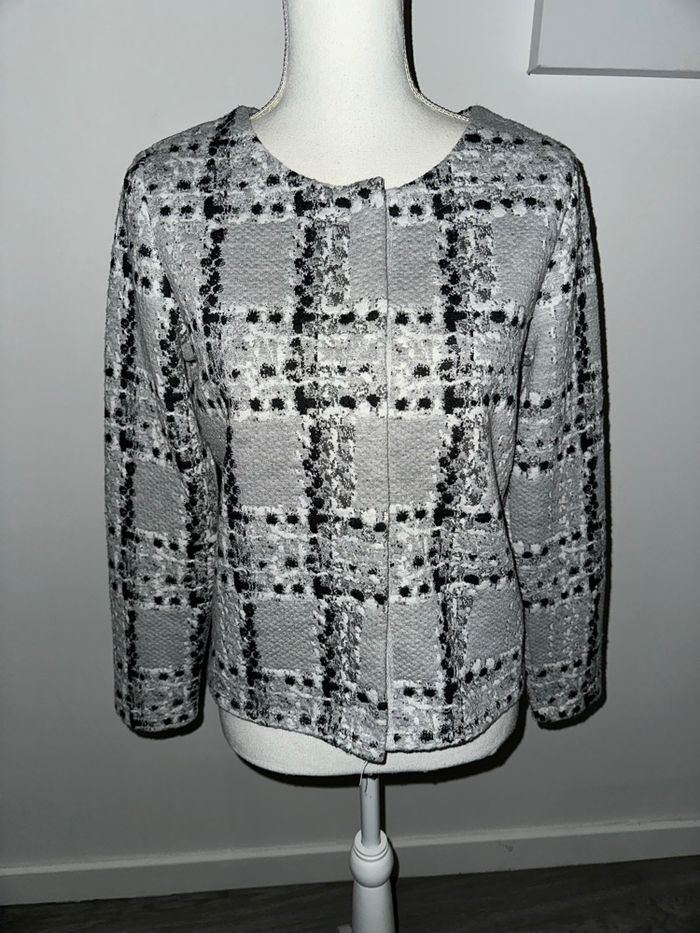Cardigan polaire tweed gris blanc noir Street One T38 M