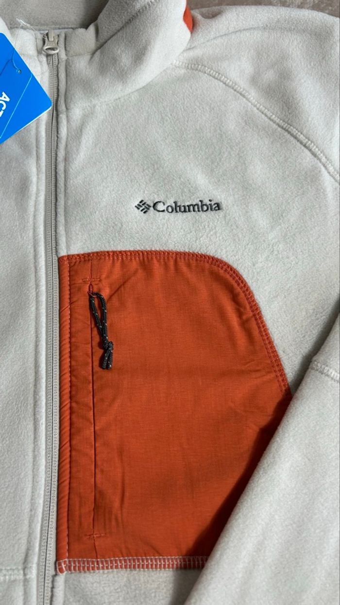 Polaire Columbia rapid expedition II blanc orange  taille XL - photo numéro 2