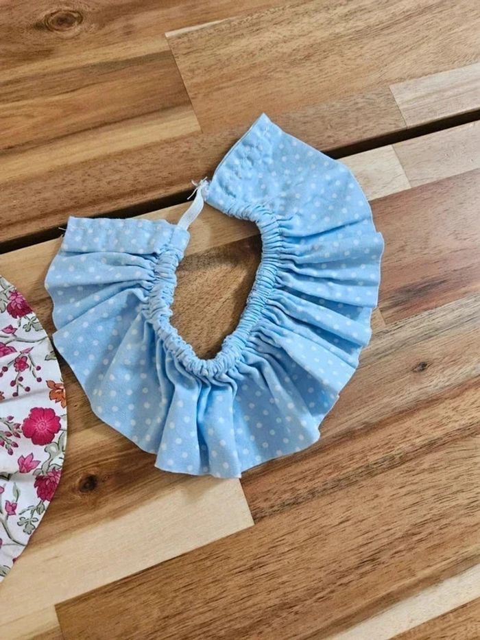 2 cols amovible liberty et bleu ciel à pois - photo numéro 2