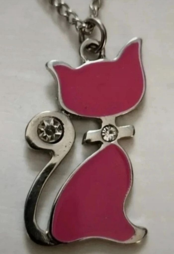 Collier chat rose - photo numéro 3