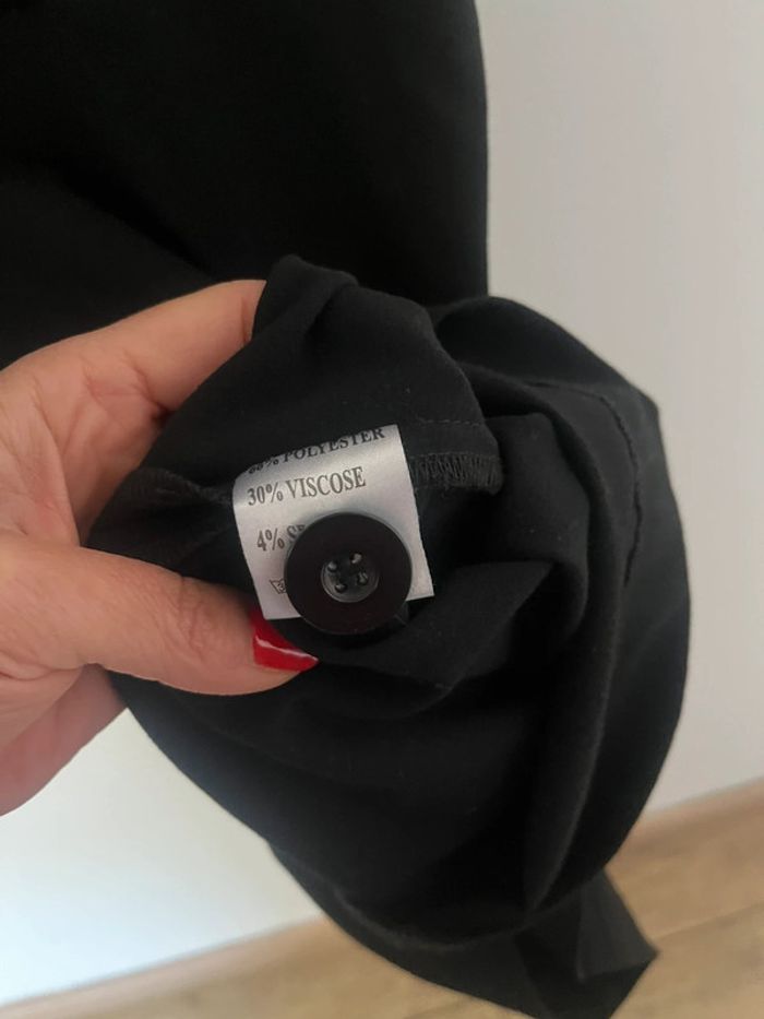 Robe noire col tailleur en V droite et ajustée taille S - photo numéro 6