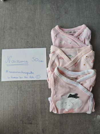 Bodys cache coeur rose bébé fille