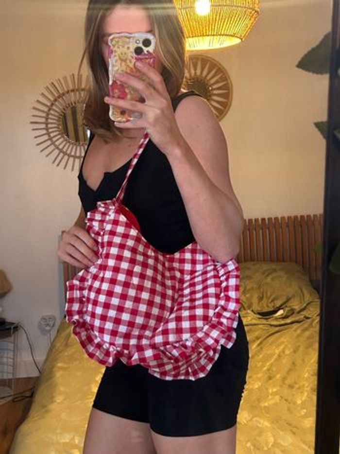 Sac vichy blanc et rouge south beach x Misha Grimes