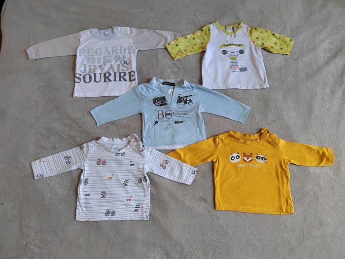 Lot 5 T-shirt à manches longues 3 mois
