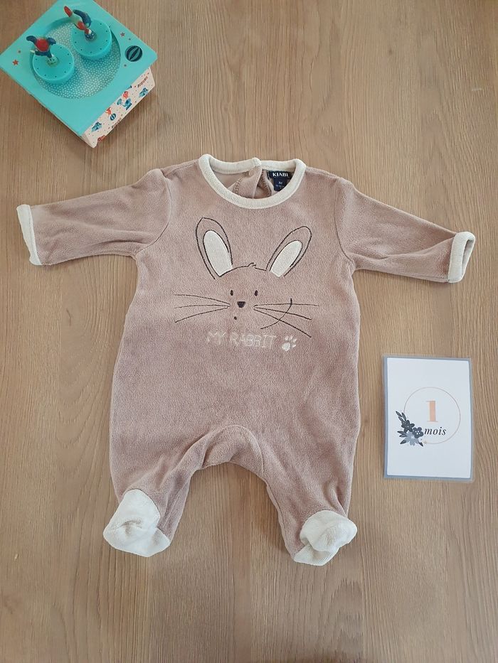 Pyjama 1 mois lapin marron Kiabi - photo numéro 5
